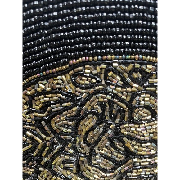 Tahari Halloween Beaded Gold Skull Black Placemat Centerpiece Charger Gothic 15" - Picture 3 of 7